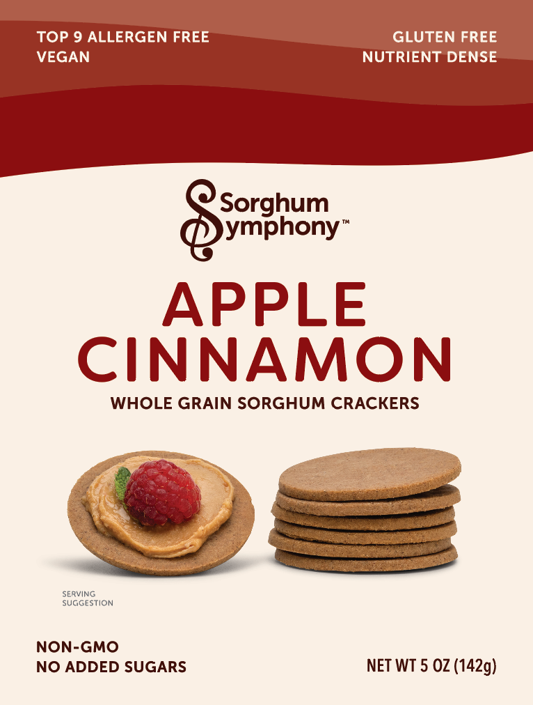 Apple Cinnamon Whole Grain Sorghum Crackers
