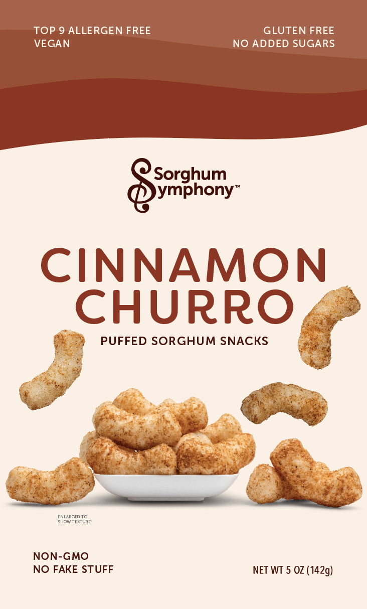 Cinnamon Churro Puffed Sorghum Snacks