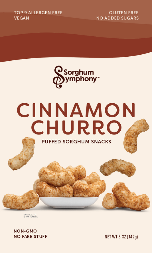 Cinnamon Churro Puffed Sorghum Snacks