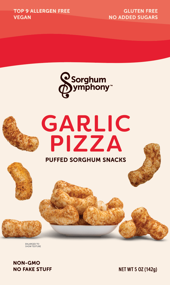 Garlic Pizza Puffed Sorghum Snacks