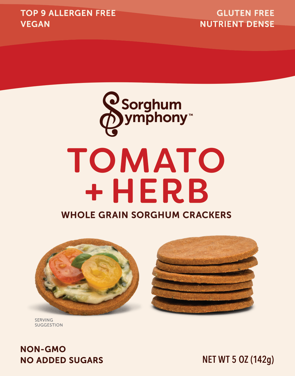 Tomato + Herb Whole Grain Sorghum Crackers